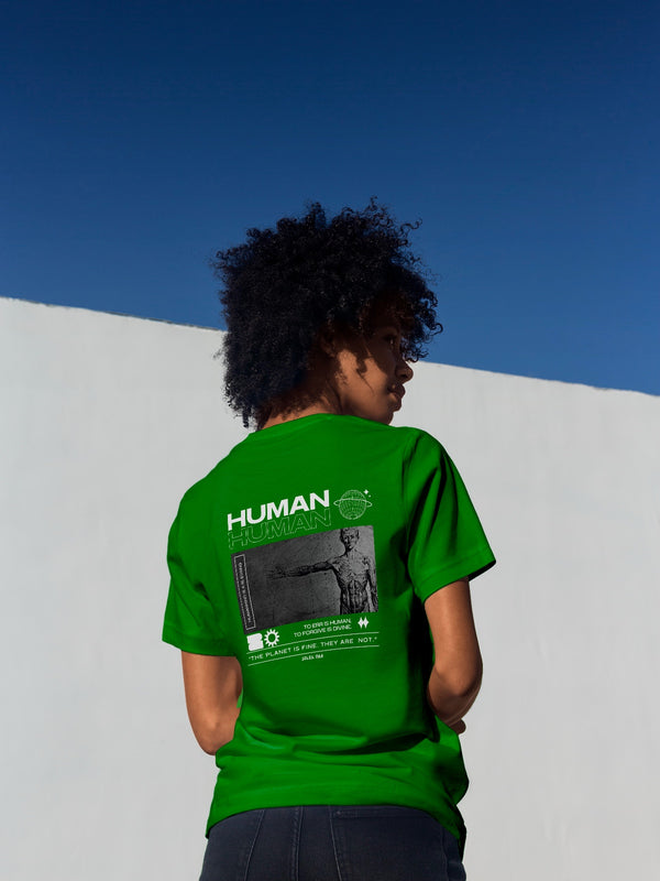 Soleil Ora Forest Green Off-Shoulder T-Shirt